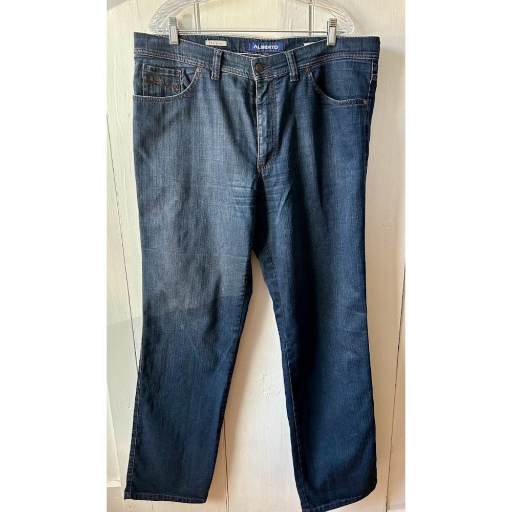 Alberto jeans men size 38 x 34 dark wash blue tommy comfort fit t400